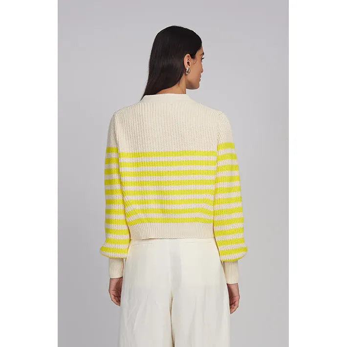 Isla Stripe Cardi - Ivory/Limone - DUNE + SALT