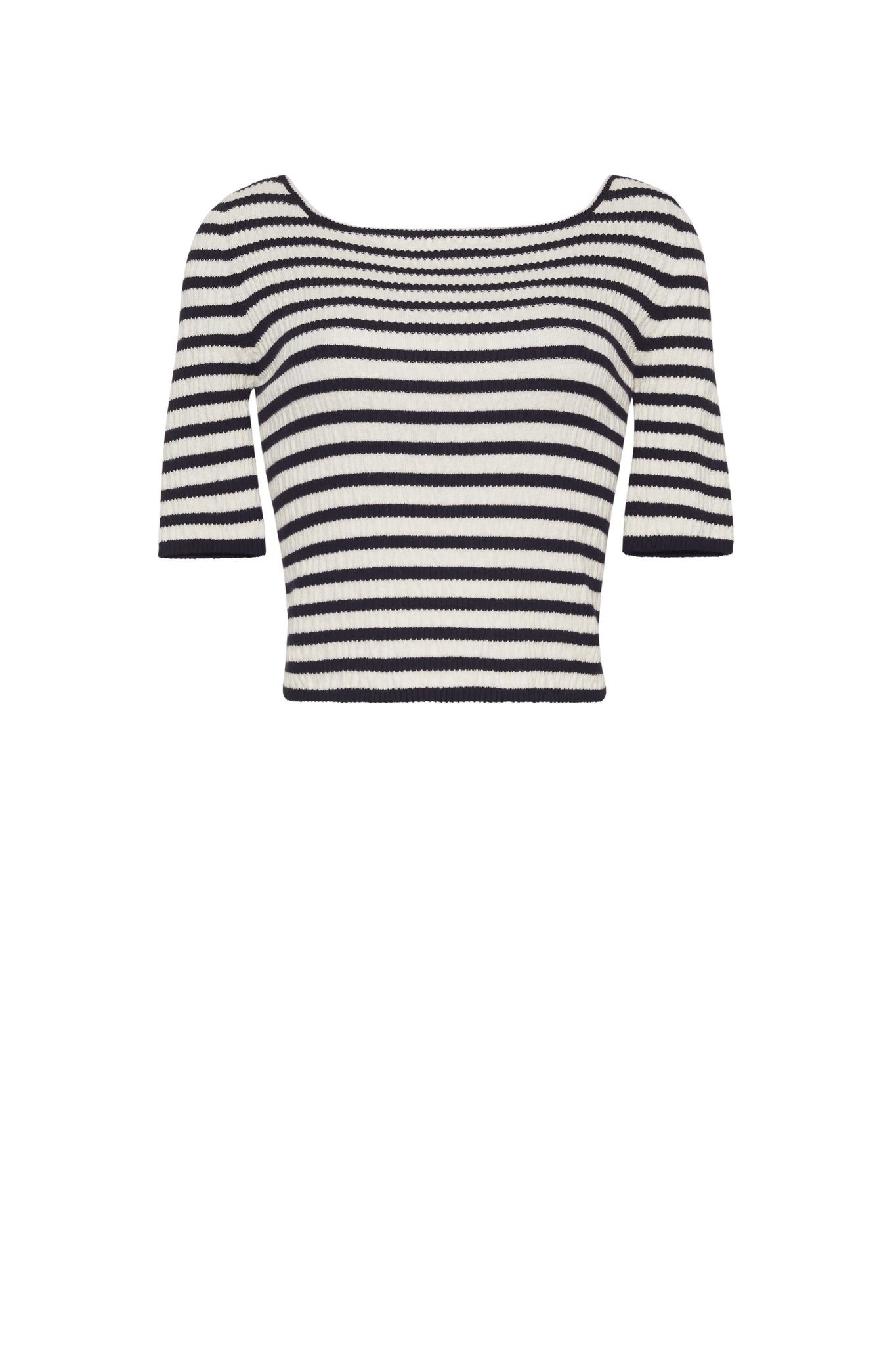 Nena Stripe Top - Ivory/Black Stripe