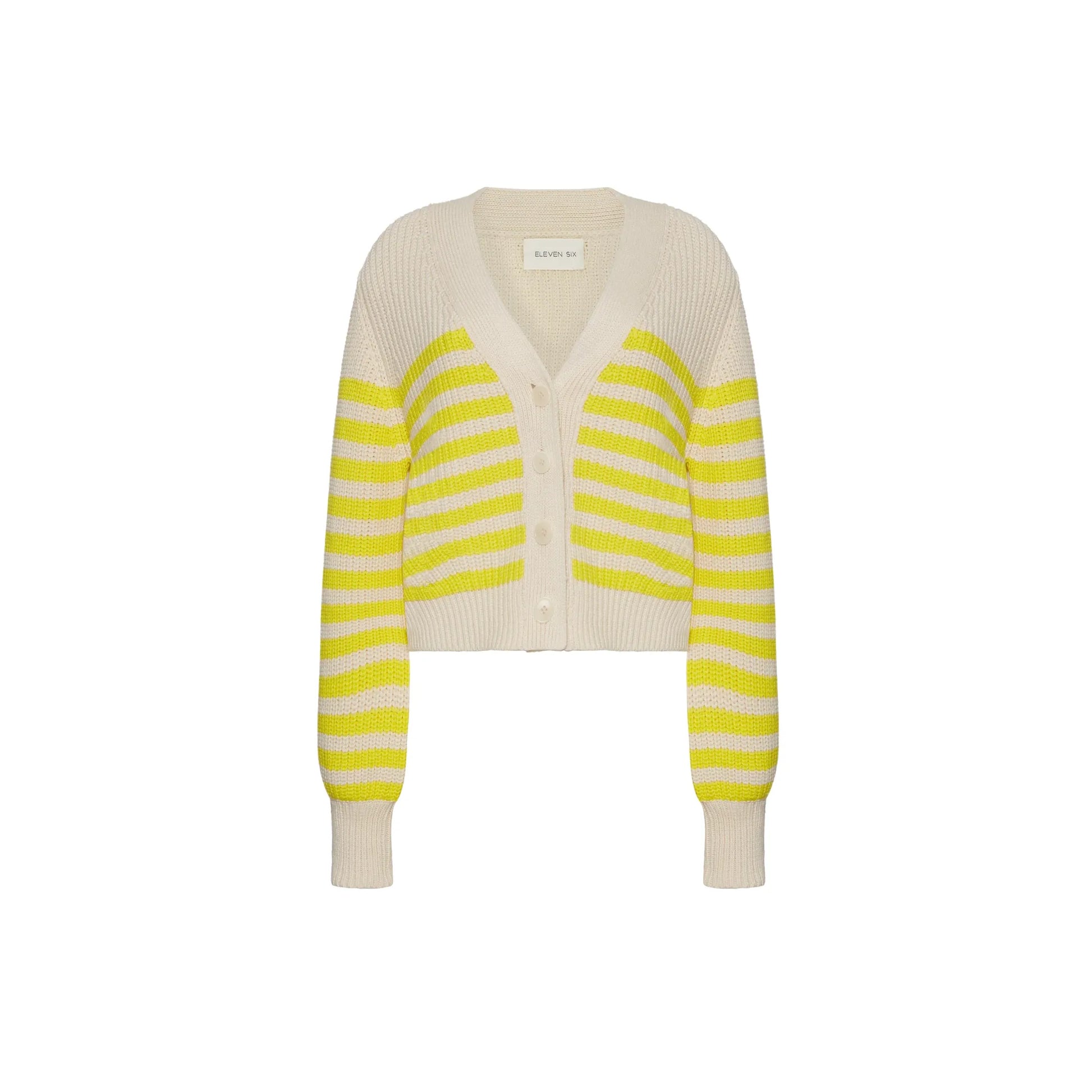 Isla Stripe Cardi - Ivory/Limone - DUNE + SALT