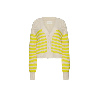 Isla Stripe Cardi - Ivory/Limone - DUNE + SALT