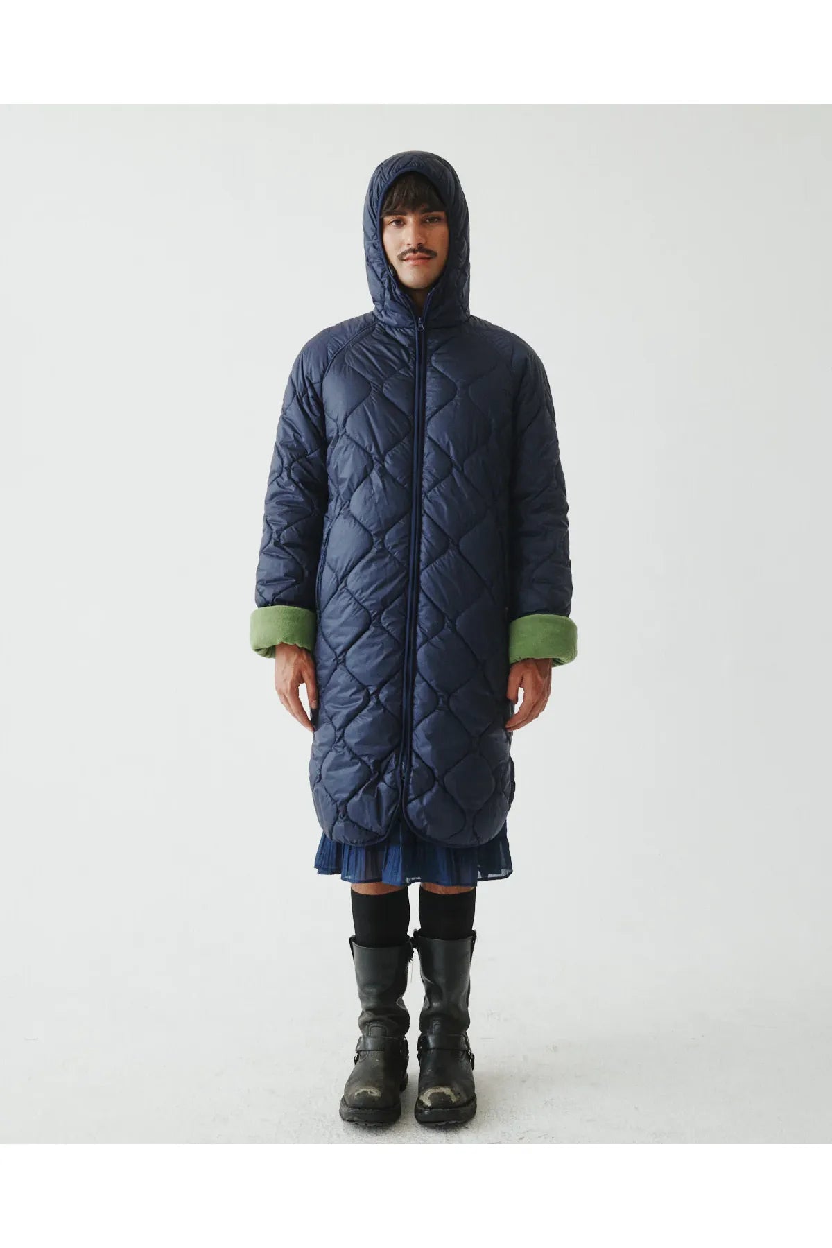 08 Light Hooded Puffer - Navy/Olive - DUNE + SALT