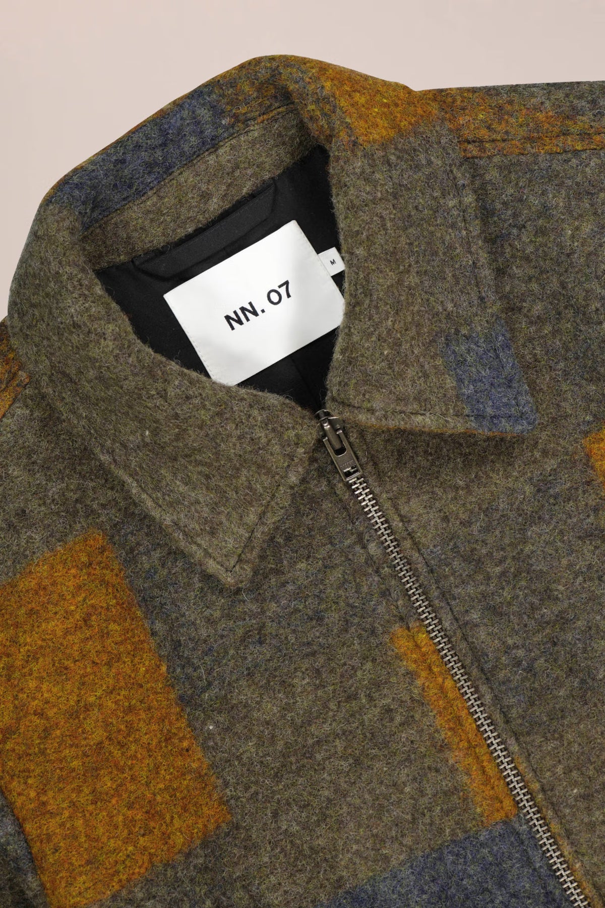 NN07 Gael Wool Blend Jacket - Brown Check Dark Olive Green