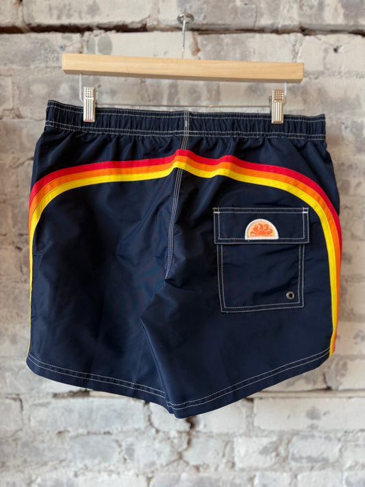 Sundek Iconic Taffeta Elastic Waist Boardshort - Vintage Dark Navy Black