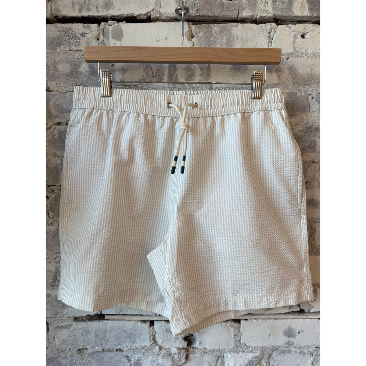 Hartford Men's Seersucker Woven Swimshort - Pearl Gray