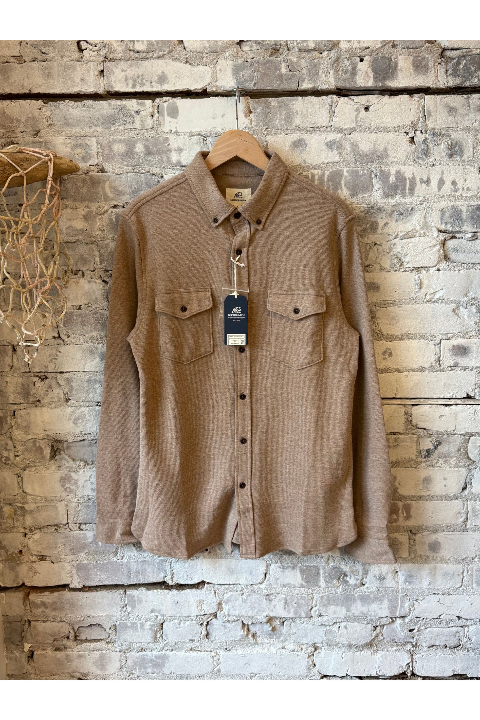 Rex Soft Knit Shirt - Camel Heather - DUNE + SALT