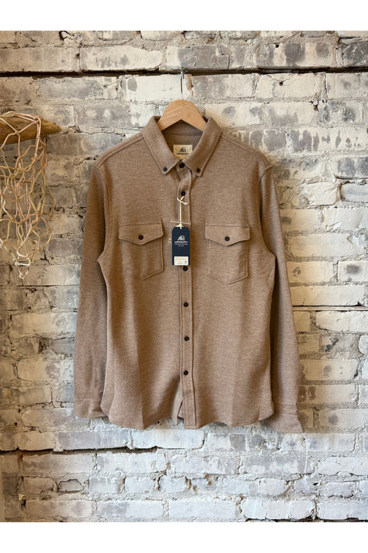 Rex Soft Knit Shirt - Camel Heather - DUNE + SALT