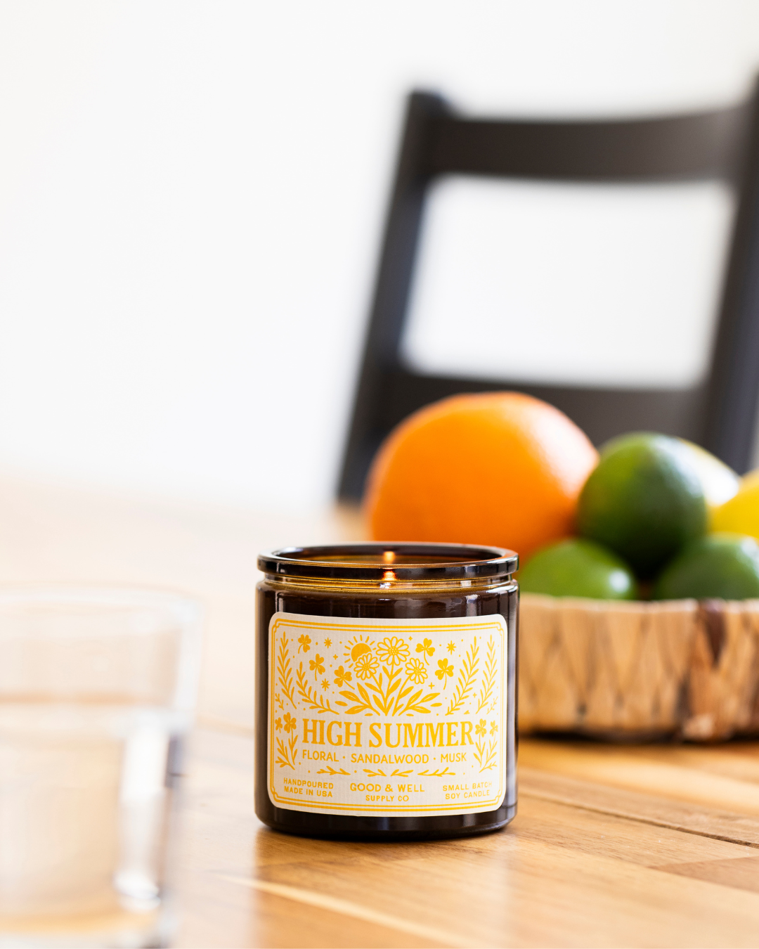 Good & Well Supply Co. High Summer Soy Candle / Folk & Flame Summer White Smoke