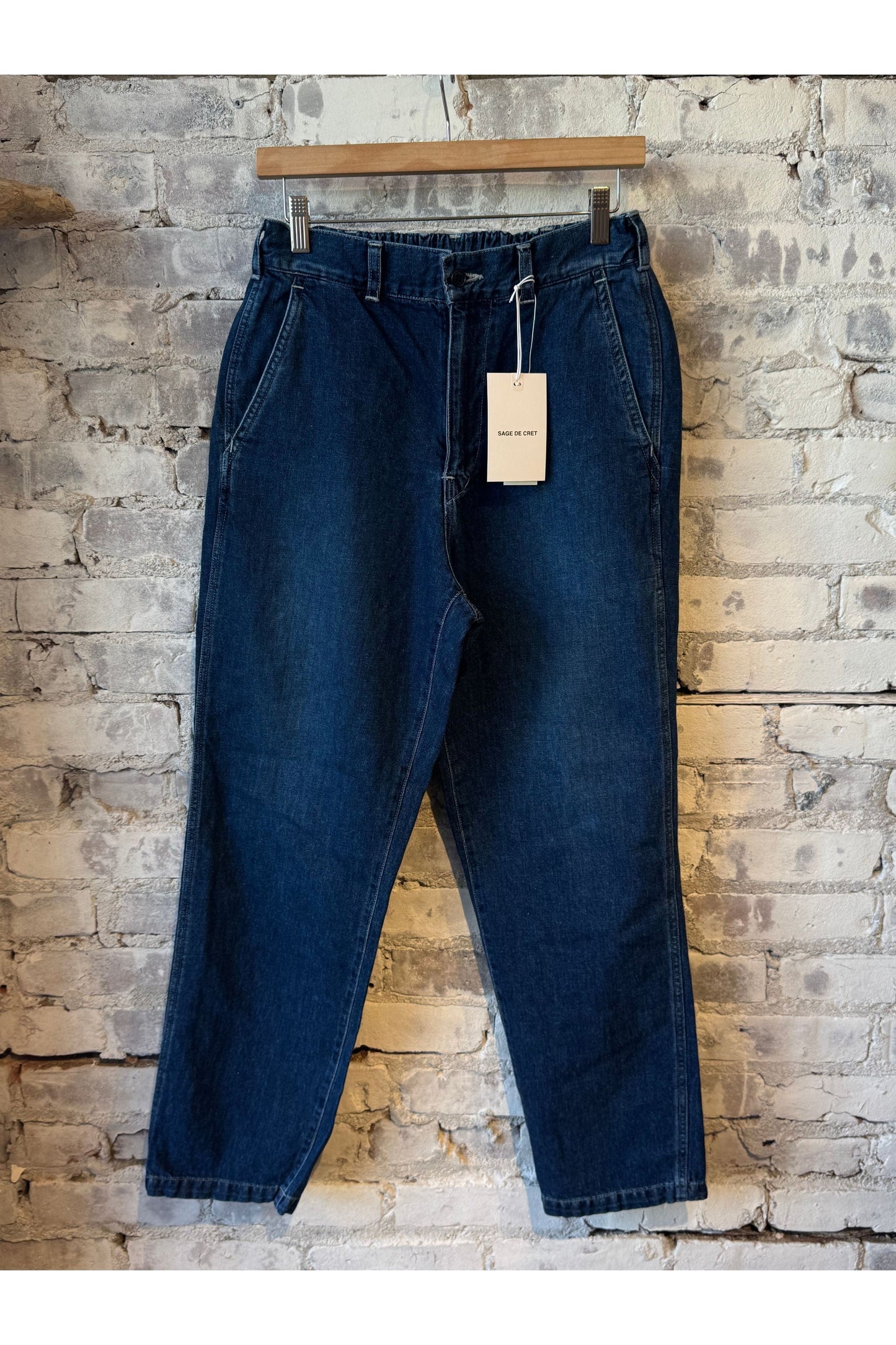 CO/LI Denim Peg Top Pants - Indigo Blue - DUNE + SALT