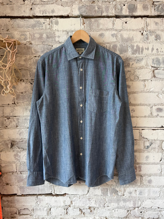 Hartford Men's Paul Woven Shirt - Light Indigo Gray