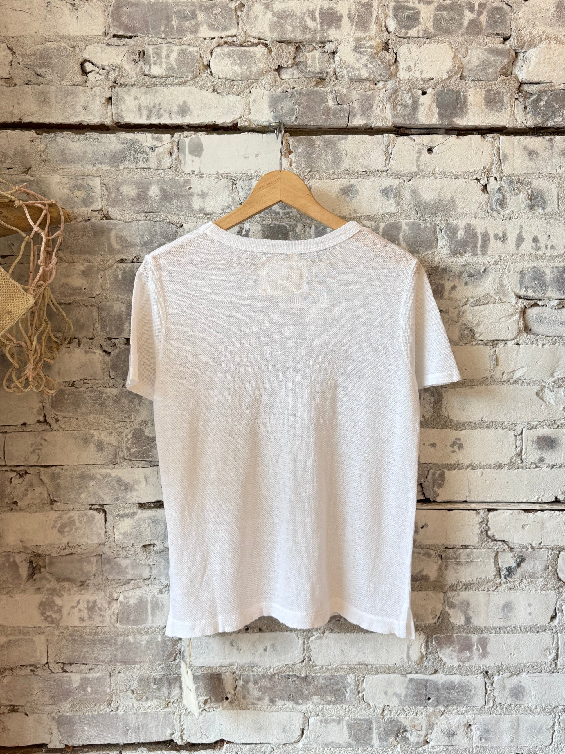 Hemp Pique SS Crew - White - DUNE + SALT