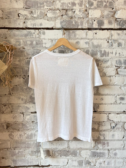 Hemp Pique SS Crew - White - DUNE + SALT