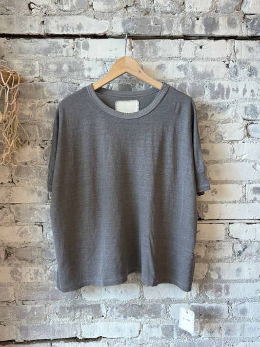 Hemp Jersey Oversized SS Crew - Charcoal - DUNE + SALT