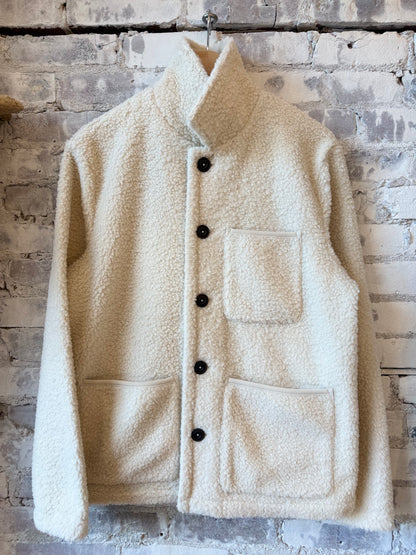 Hartford Men's Sherpa Utility Knitted Jacket - Natural Gray