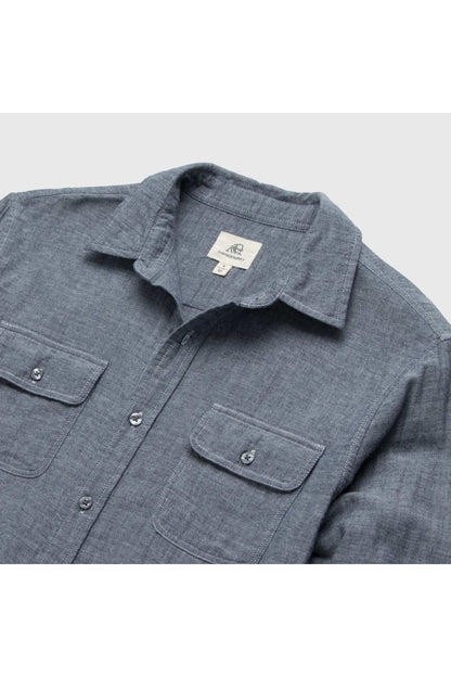 Zhu Double Gauze Shirt - Navy - DUNE + SALT