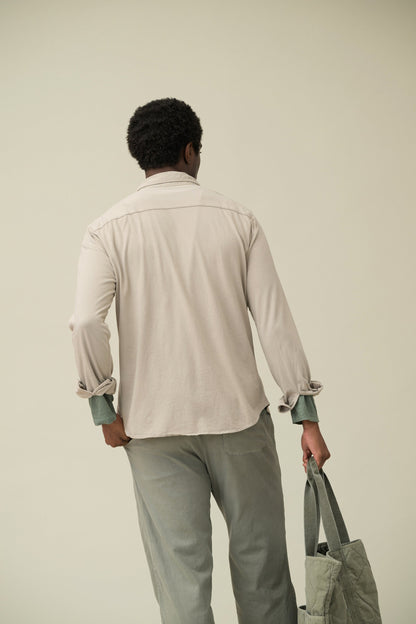L/S Supima Jersey Easy Shirt - White - DUNE + SALT