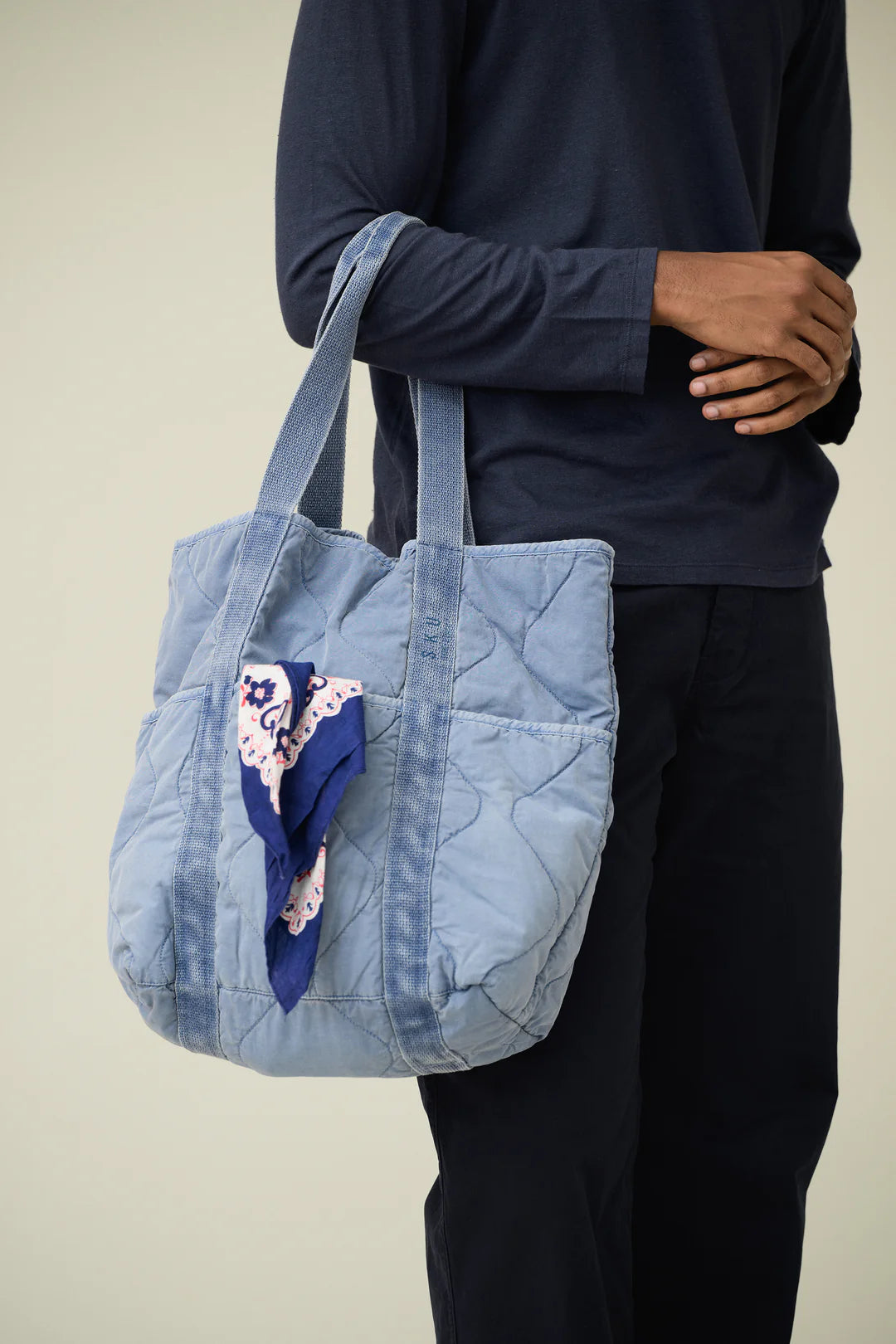 Quilted Tote Bag - Union Blue - DUNE + SALT