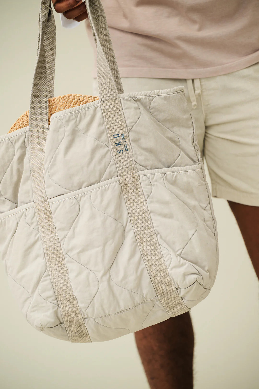 Quilted Tote Bag - Khaki - DUNE + SALT
