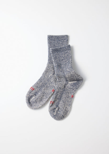 Double Face Organic Cotton Mini Crew Socks - Navy - DUNE + SALT
