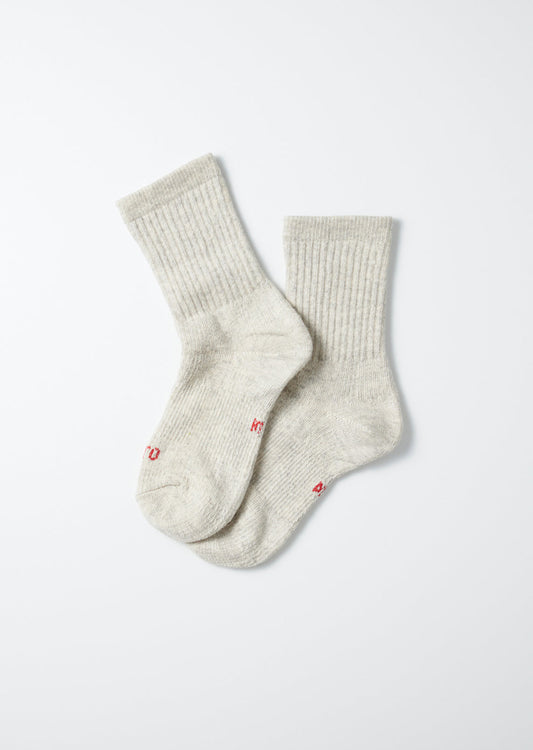 Double Face Organic Cotton Mini Crew Socks - Light Gray - DUNE + SALT
