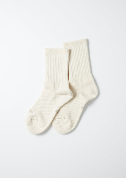 Double Face Organic Cotton Mini Crew Socks - Ivory - DUNE + SALT