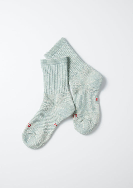 Double Face Organic Cotton Mini Crew Socks - Light Blue - DUNE + SALT
