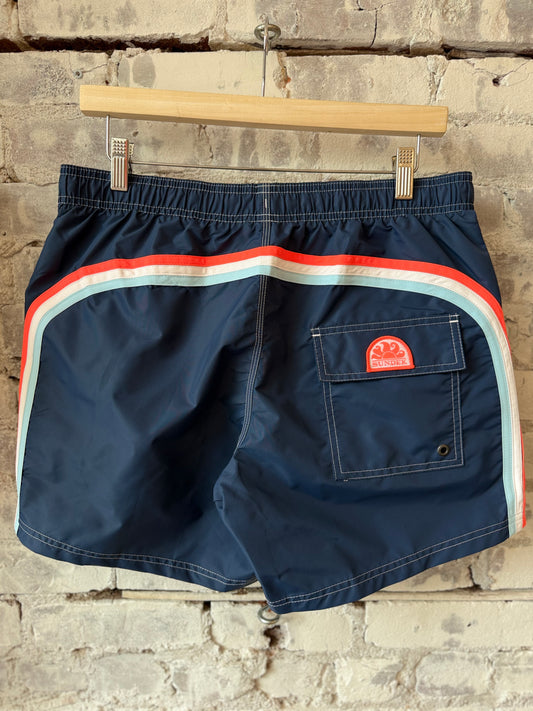 Sundek Iconic Taffeta Elastic Waist Boardshort - Navy Dark Slate Gray