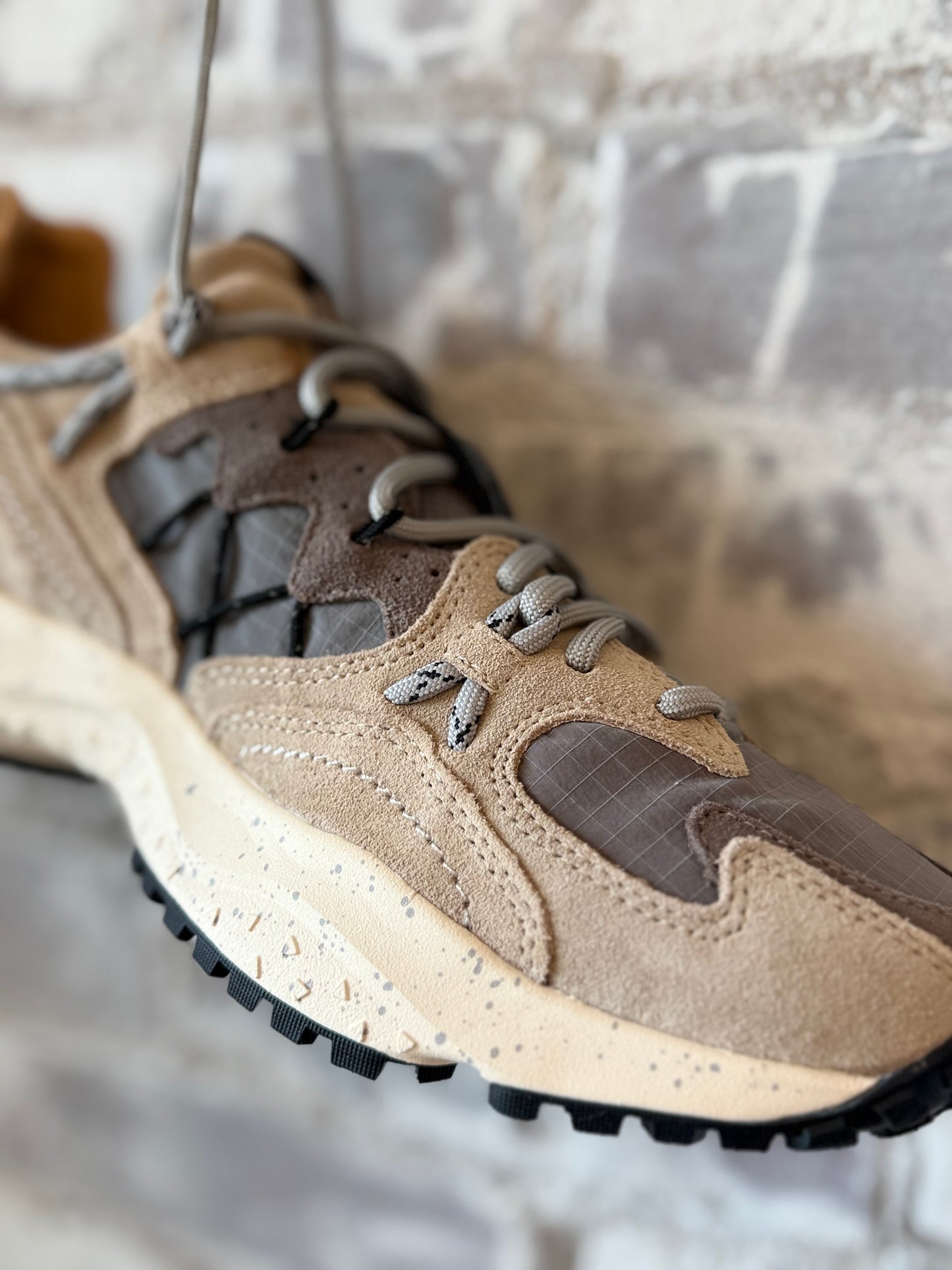 Yamabushi Man Suede/Nylon Sneaker – Light Grey