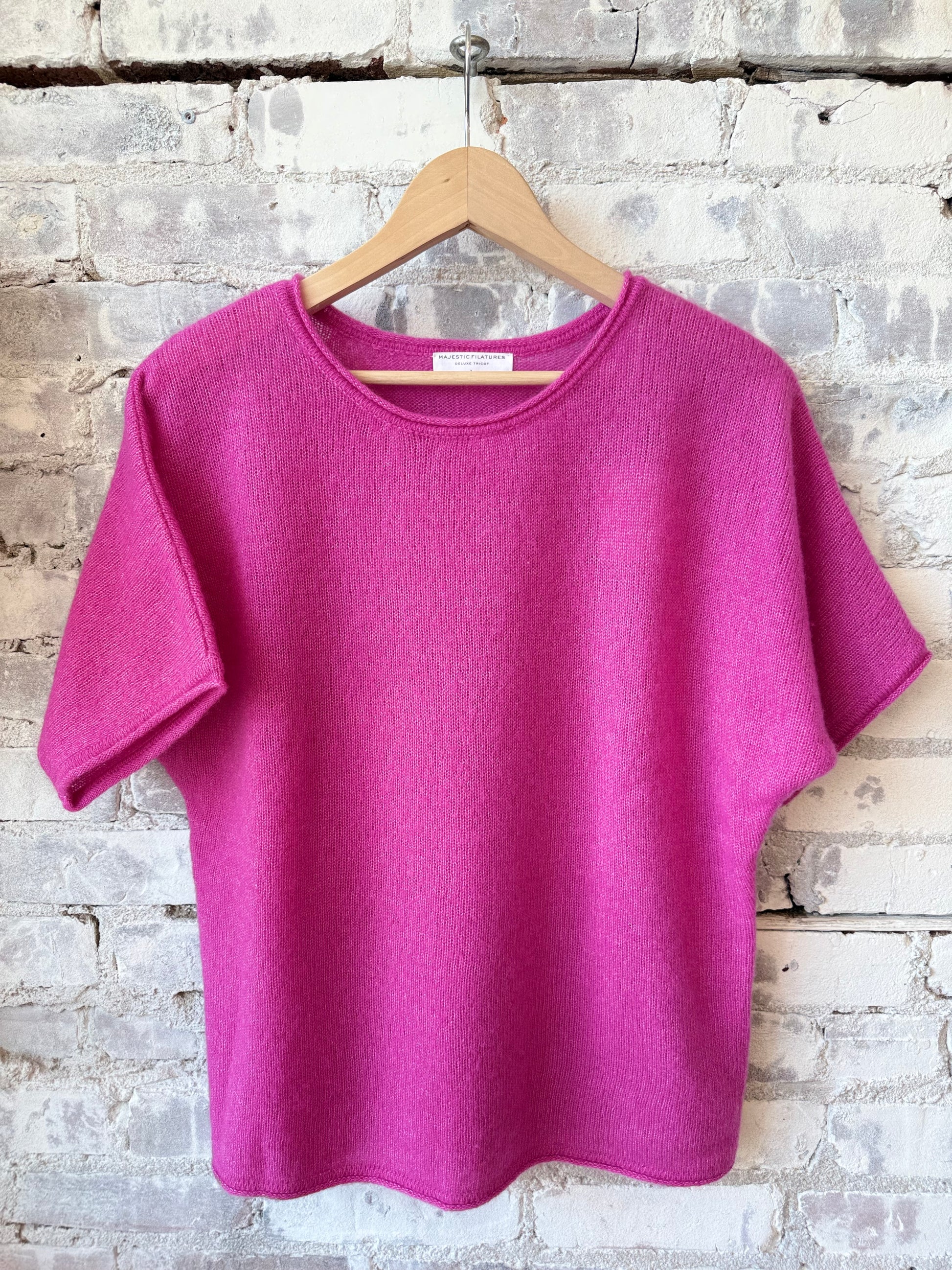 Cashmere Silk SS Crewneck - Buganvillia - DUNE + SALT