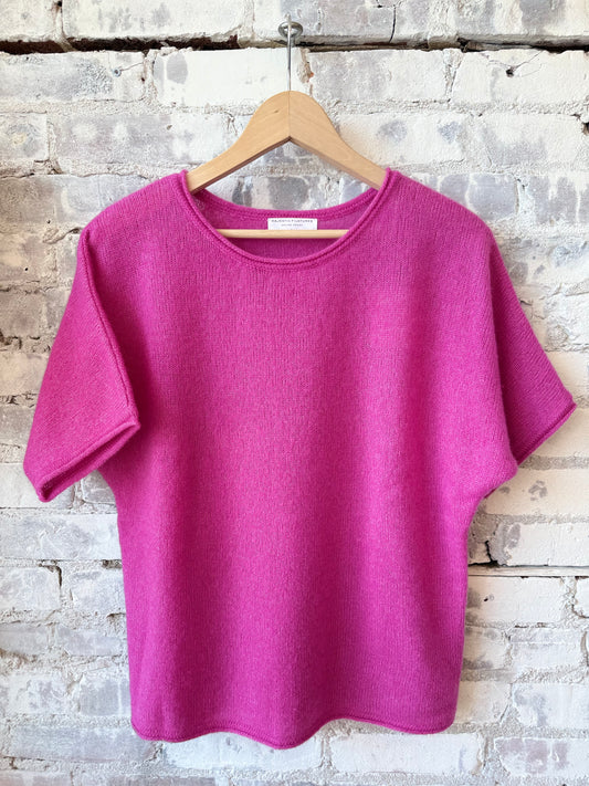 Cashmere Silk SS Crewneck - Buganvillia - DUNE + SALT