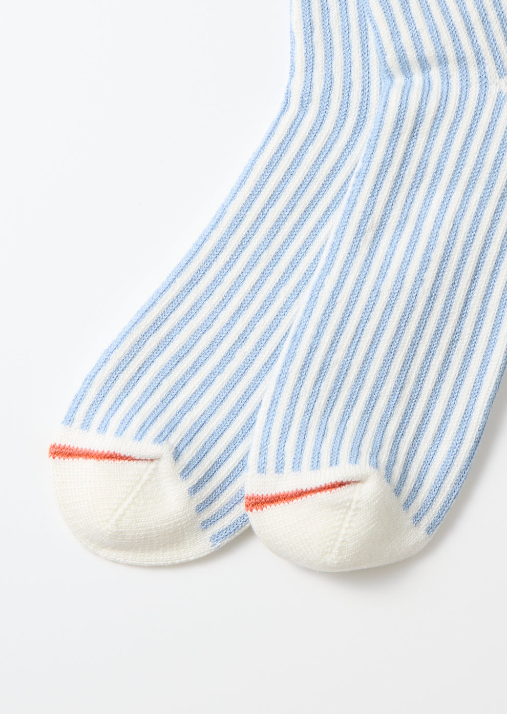 Vertical Striped Socks - White/Light Blue - DUNE + SALT