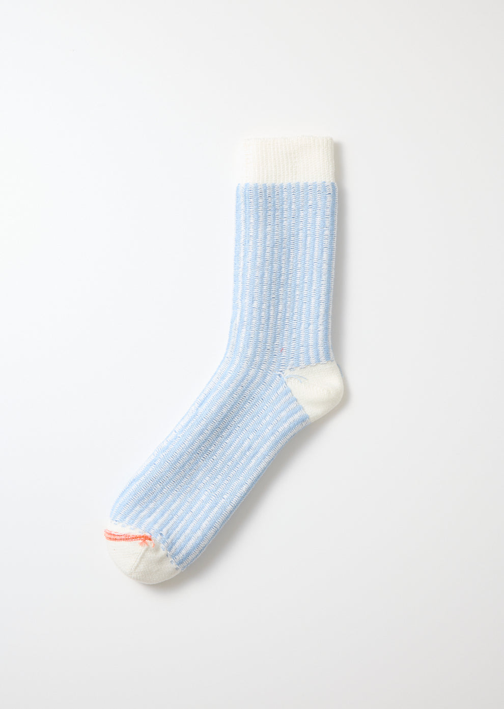 Vertical Striped Socks - White/Light Blue - DUNE + SALT