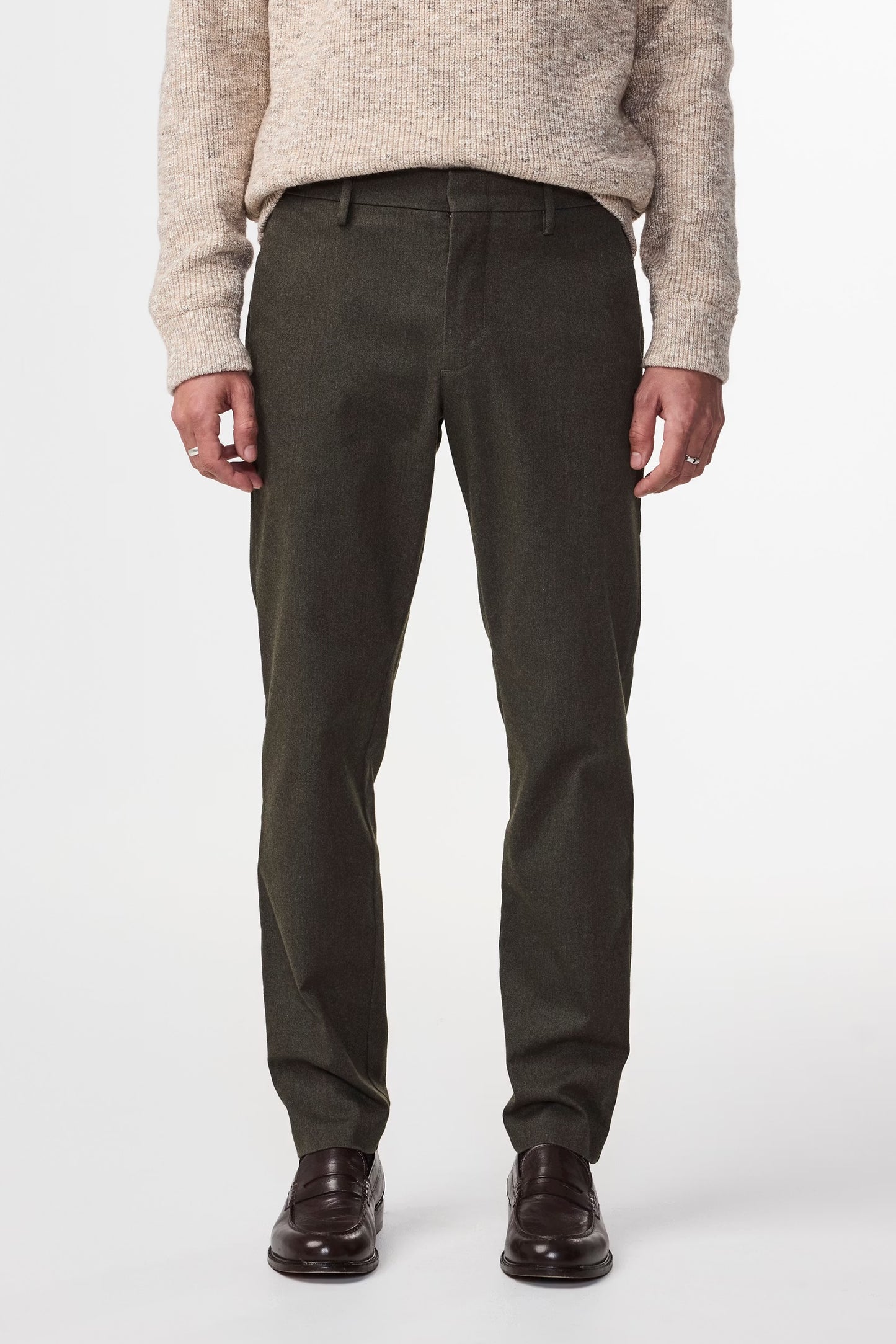 Theo Classic Tailored Slim Fit Chino - Dark Army - DUNE + SALT
