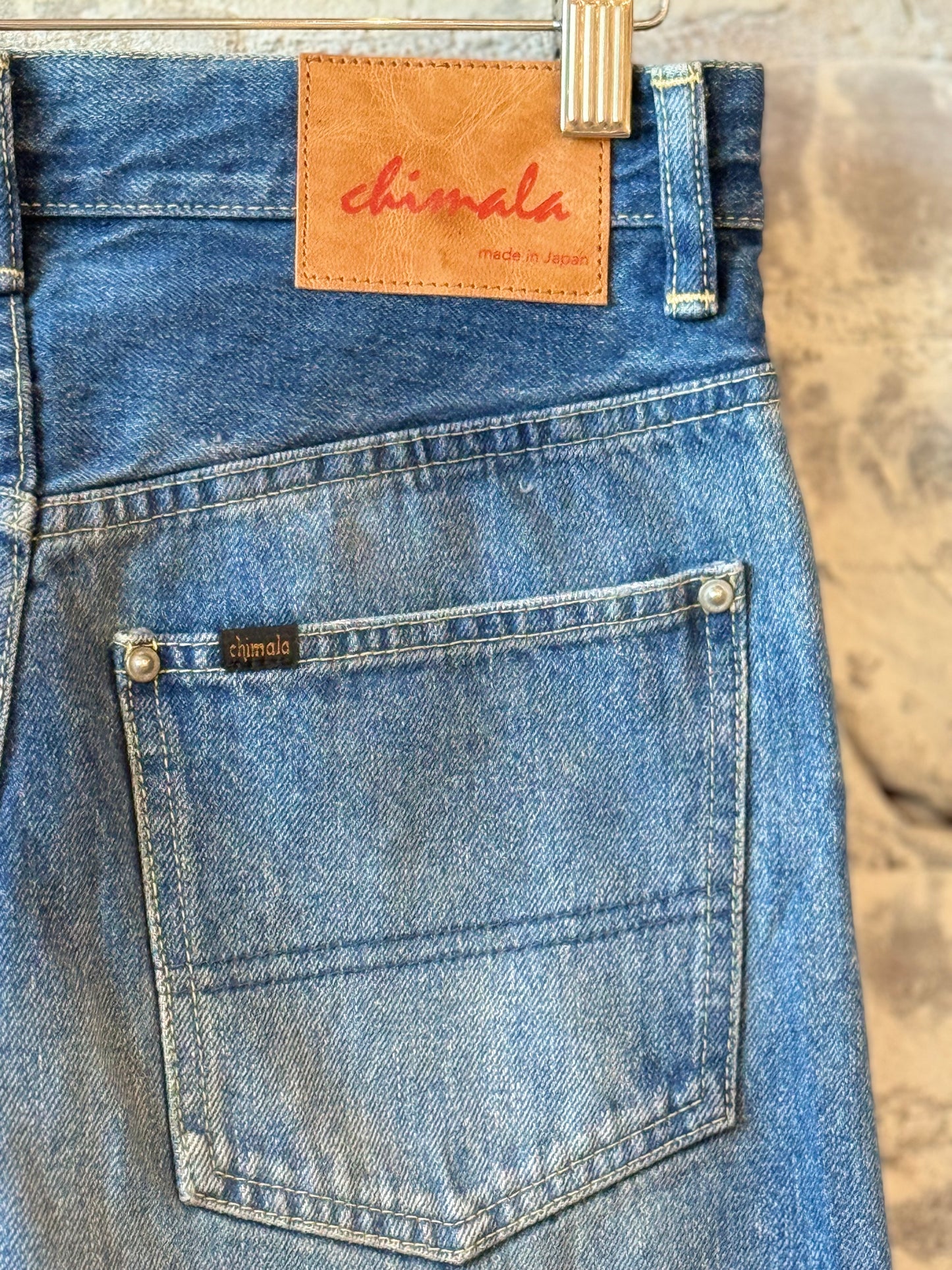 13.5oz Selvedge Denim Narrow Straight Cut - Dark Distress - DUNE + SALT