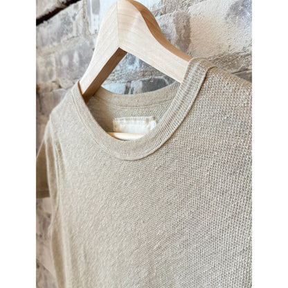 Hemp Pique SS Crew - Sand Khaki - DUNE + SALT