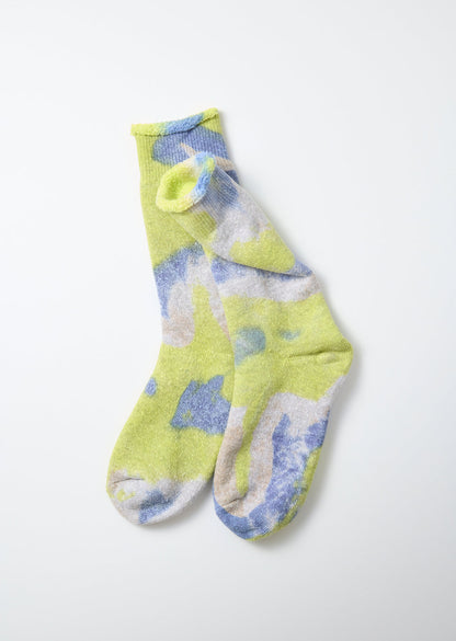 Tie Dye Pile Socks - Lime/Blue - DUNE + SALT