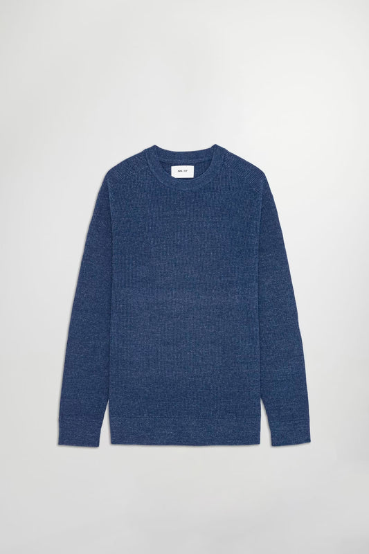 Kevin Ribbed Organic Cotton Sweater - Denim - DUNE + SALT