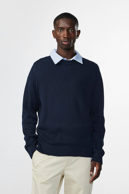 Kevin Rib Knitted Sweater - Navy - DUNE + SALT
