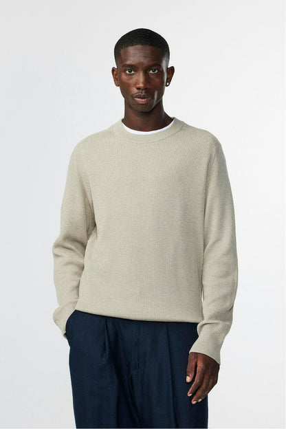 Kevin Rib Knitted Sweater - Khaki Beige - DUNE + SALT