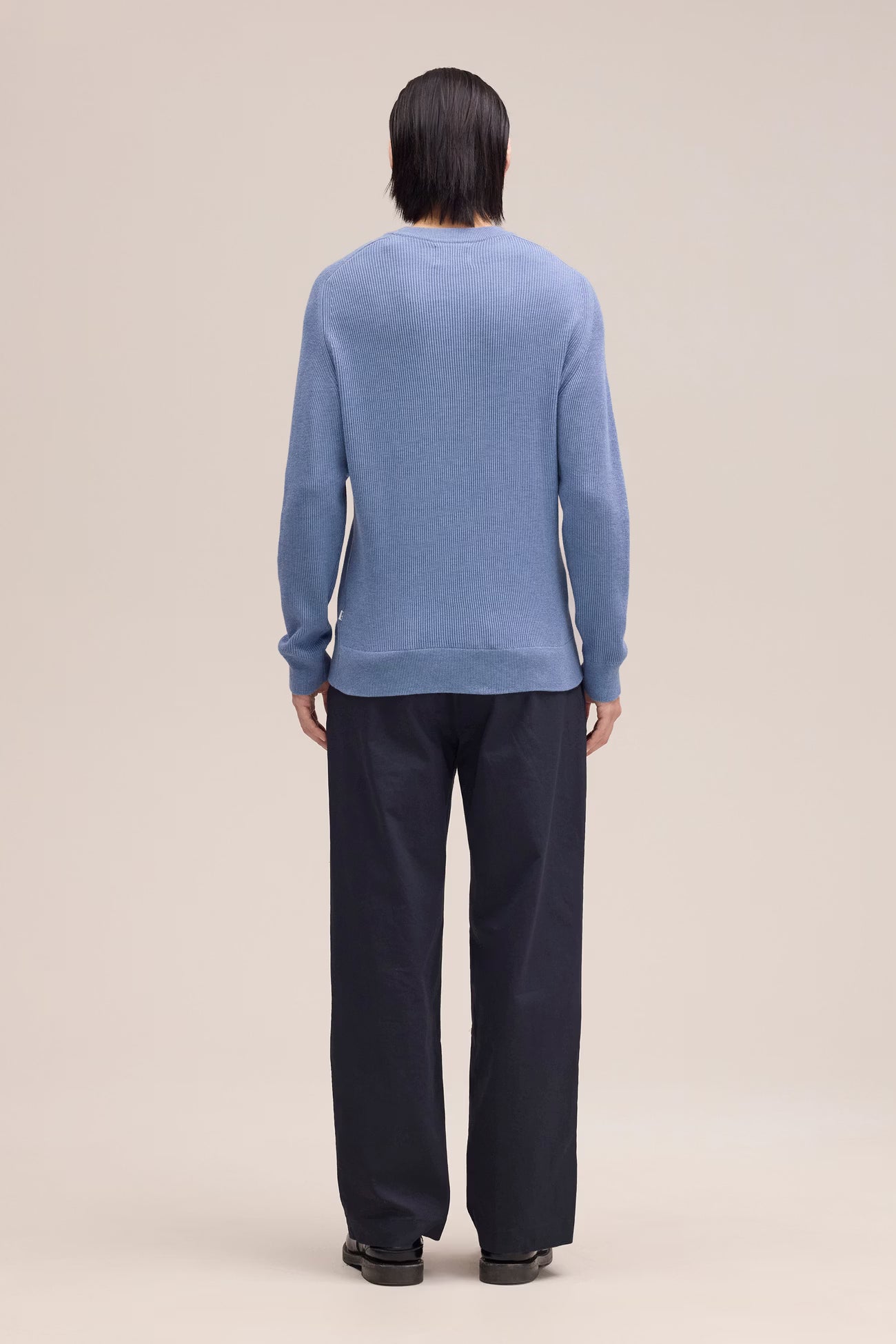 Kevin Ribbed Organic Cotton Sweater - Stone Blue - DUNE + SALT