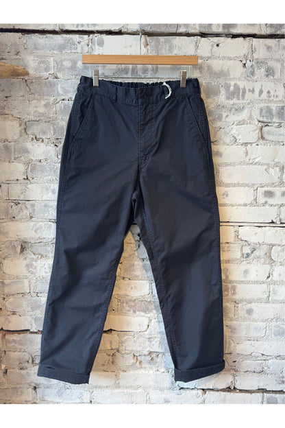 Cotton Chino Cloth Peg Top Pants - Navy - DUNE + SALT