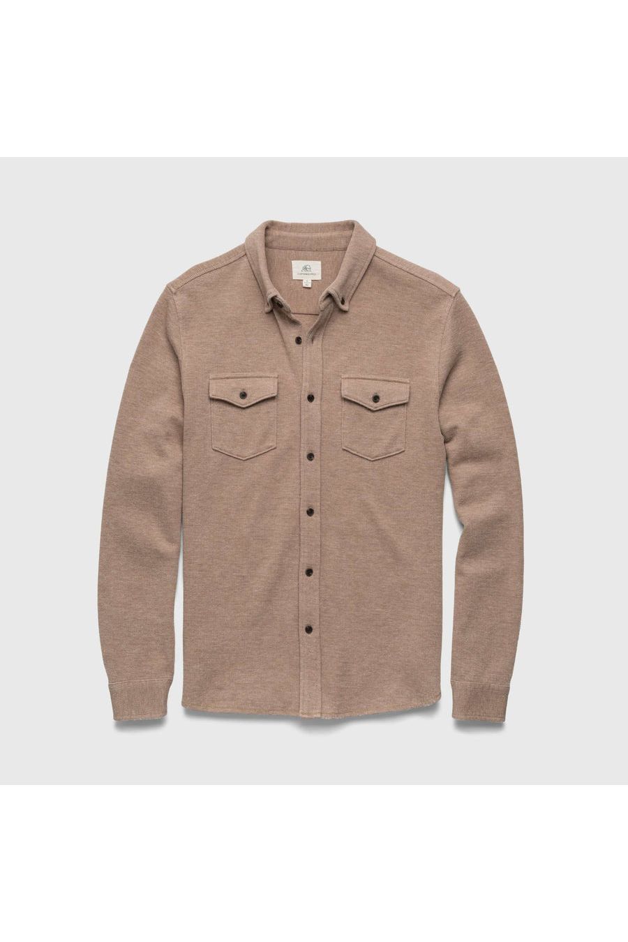 Rex Soft Knit Shirt - Camel Heather - DUNE + SALT