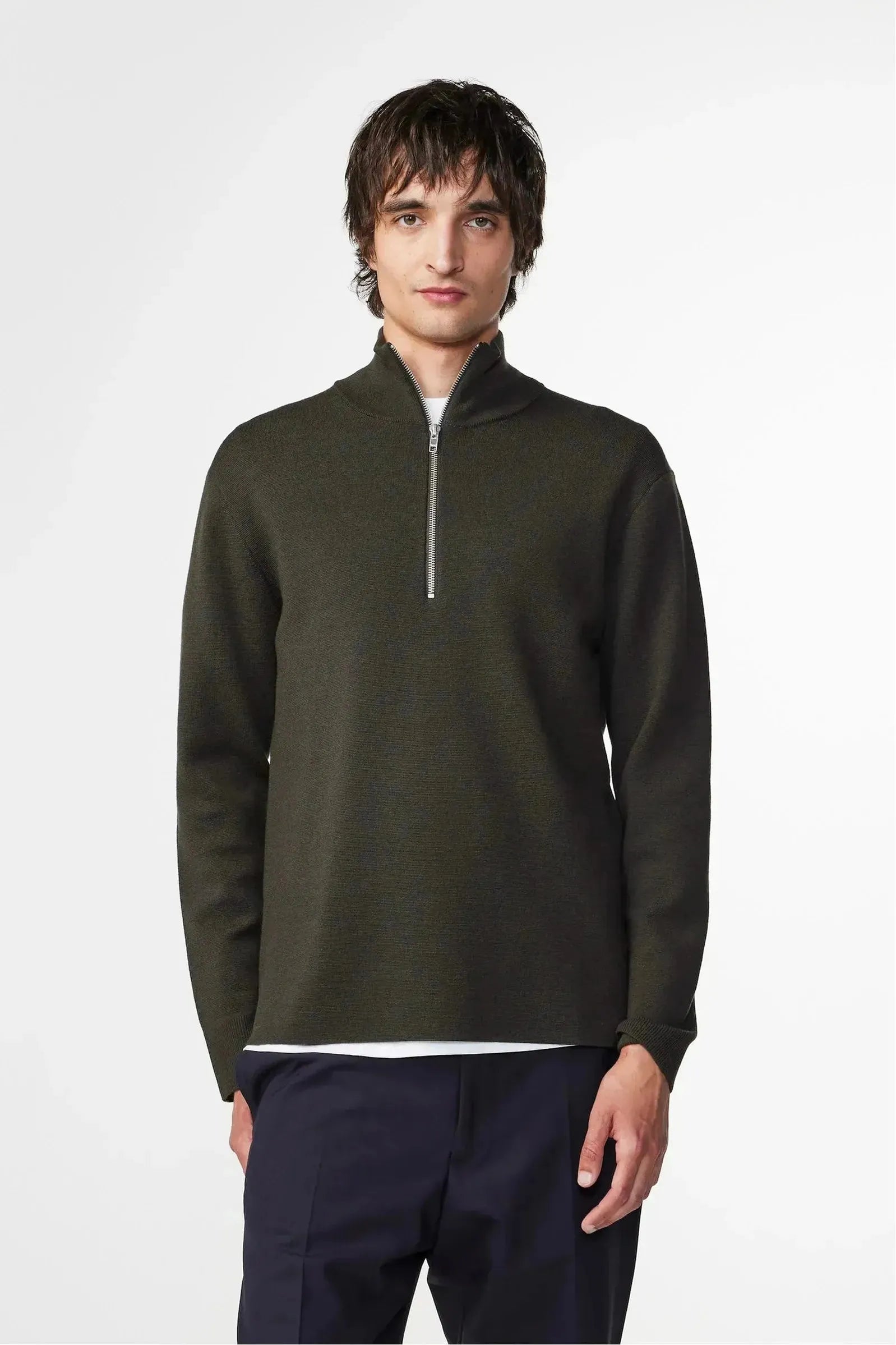 Harald Wool Blend Sweater - Dark Army - DUNE + SALT