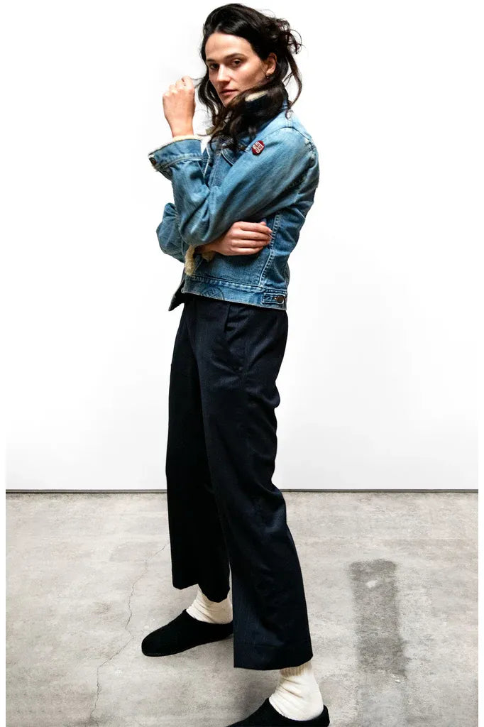 FAVOLAMOVE CASHMERE BLEND FRENCH SAILOR PANT - Deeply Navy - DUNE + SALT