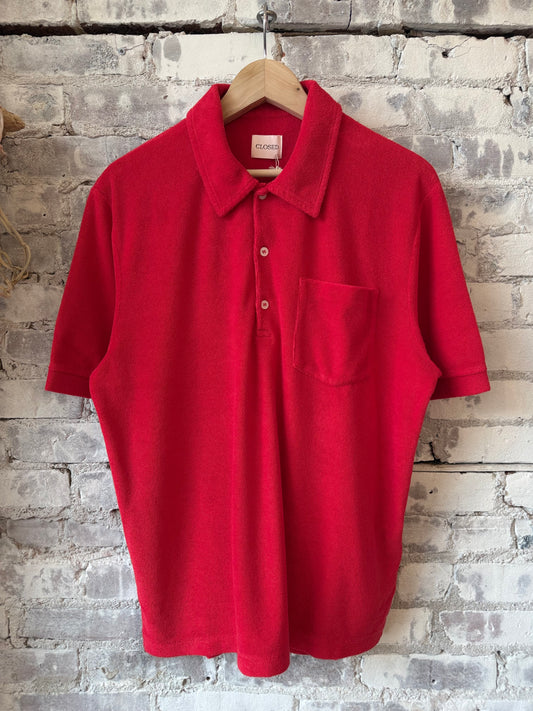 Closed Men's Short Sleeve Polo - Laser Red Firebrick