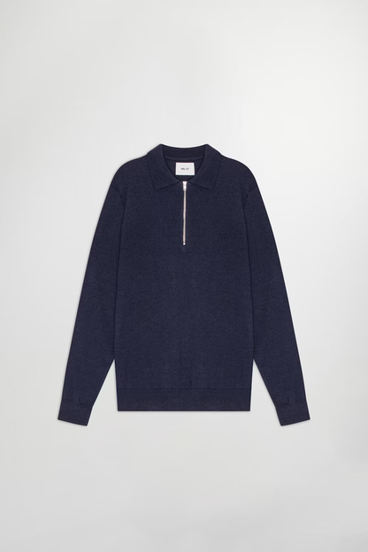 Sergio Zip Mock - Navy Multi - DUNE + SALT