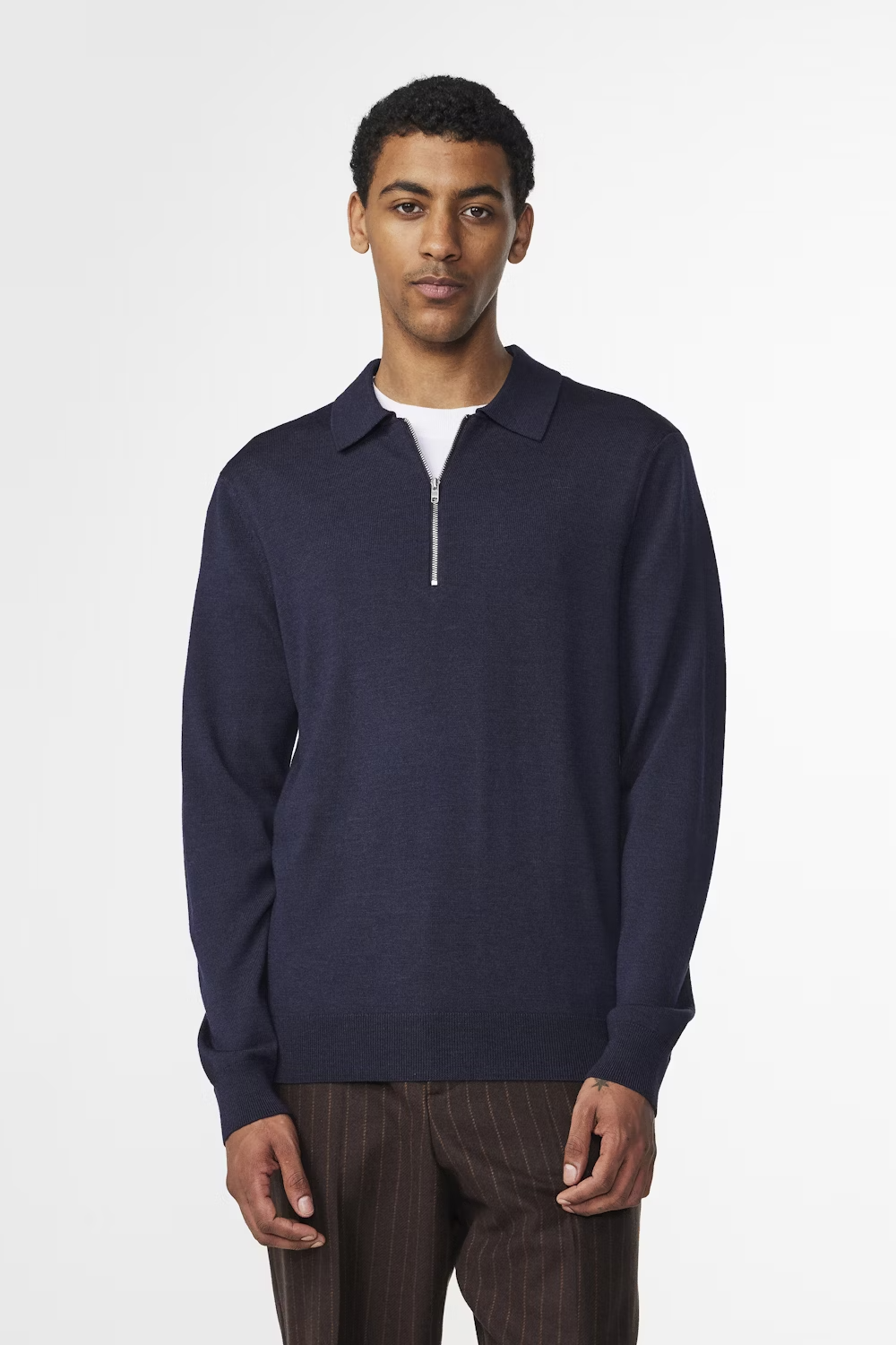 Sergio Zip Mock - Navy Multi - DUNE + SALT