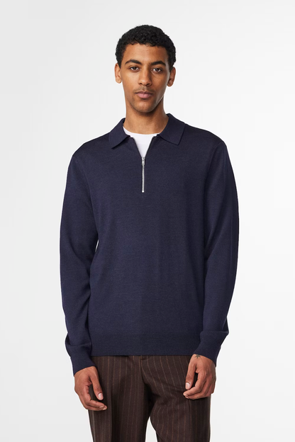 Sergio Zip Mock - Navy Multi - DUNE + SALT