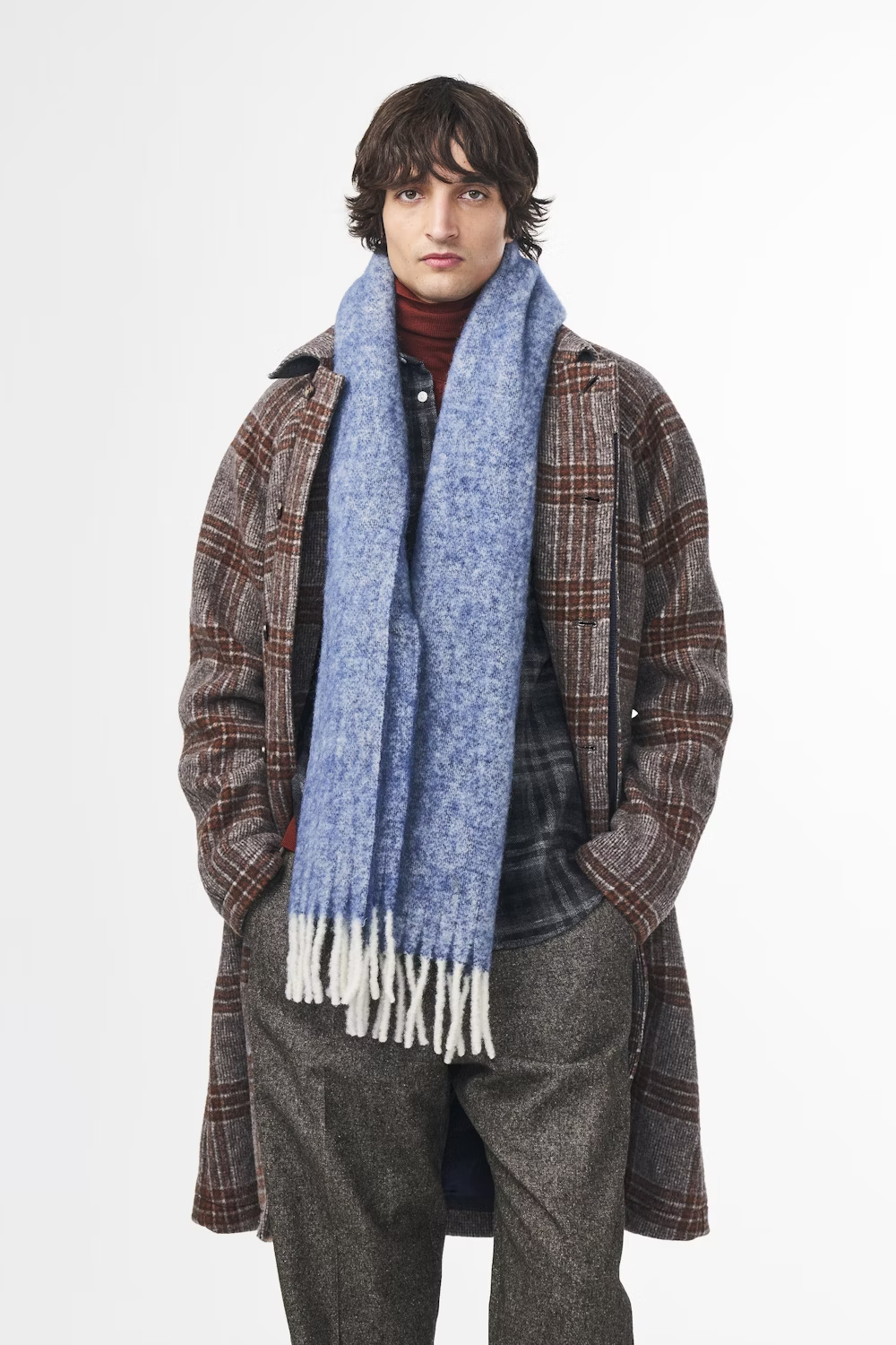 Scarf Two Wool Blend Scarf - Blue Multi - DUNE + SALT