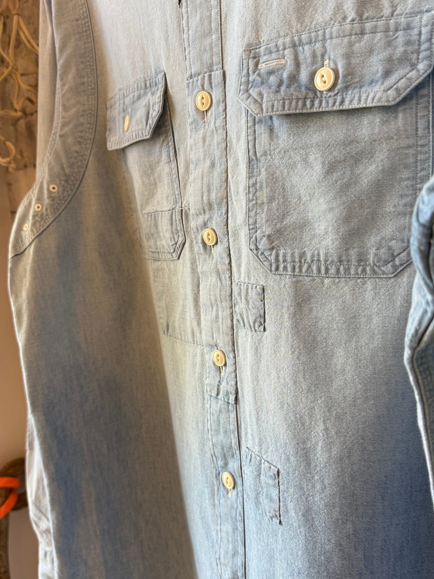 Chambray Compass Workshirt - Medium Indigo - DUNE + SALT