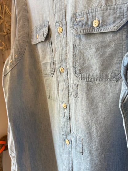 Chambray Compass Workshirt - Medium Indigo - DUNE + SALT